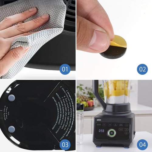 Small Appliance Slider Self Adhesive Appliance Sliders for Kitchen Appliances 12 Pcs for Countertop Coffee Makers, Air Fryers, Pressure Cookers, Stand Mixer