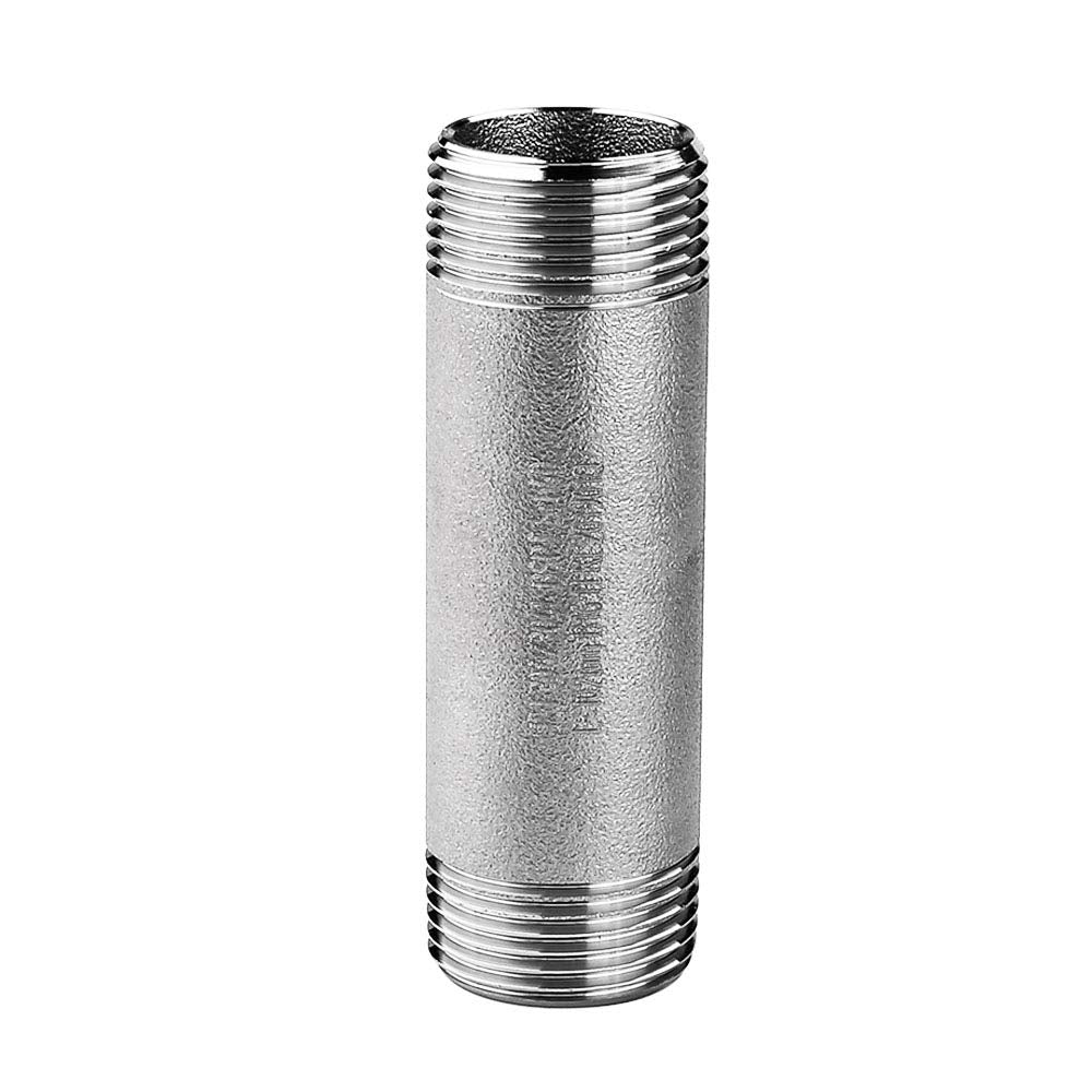Avanty Stainless Steel 304 Forged Pipe Fitting Long Nipple 1-1/4" NPT Male x 1-1/4" NPT Male 4" Length 1000psi