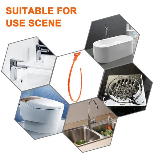Forlivese 3 Pack 25 Inch Drain Snake,Drain Clog Remover,Sink Snake for Sewer Kitchen Sink Bathroom Tub Toilet Clogged Drains Relief Cleaning Tool