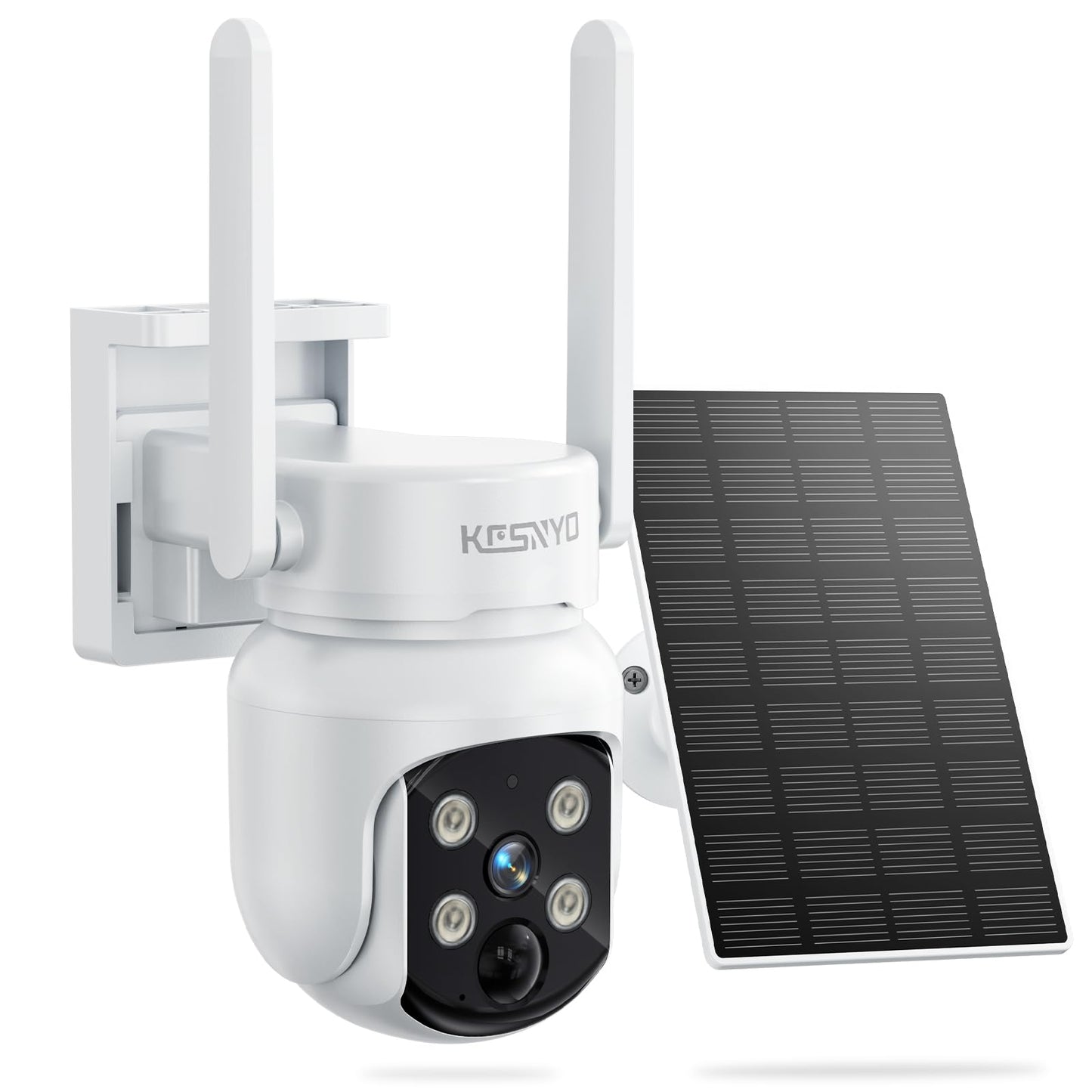 KCSNYO 4MP Solar Camera Outdoor Wireless, Add-On Camera Work with Homebass, Add-On Cameras Also can Used Independently, Cameras for Home Security, Color Night Vision, WiFi 6, PIR, SD Card, Cloud