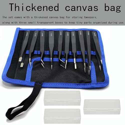 10-in-1 Anti-static Precision Tweezers Set - Professional-grade Tools for Electronics Repair, Crafts, Eyelash Extensions & More Fine Work