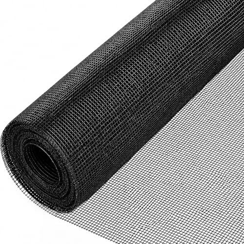 Furloroyal 48x118 Black Fiberglass Window Screen Replacement Mesh - Durable & High Visibility
