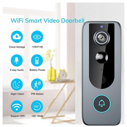 GuardianBell Pro – Smart WiFi Doorbell & Security Cam in One,Doorbell Camera Wireless,Live View and Two-Way Audio,Auto Snapshots and Local Recordings (Black)