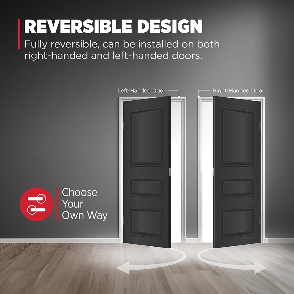Kwikset Arroyo Interior Privacy Door Knob, Matte Black Modern Bedroom and Bathroom Door Handle with Lock, Contemporary Keyless Push-Button Locking Doorknob