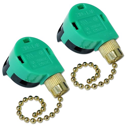 Aginkgo Zing Ear ZE-268S6 ZE-208S6 Switch 3 Speed Pull Chain Control Brass Replacement for Ceiling Fan Light, Wall Lamps, Cabinet Light, 3pcs
