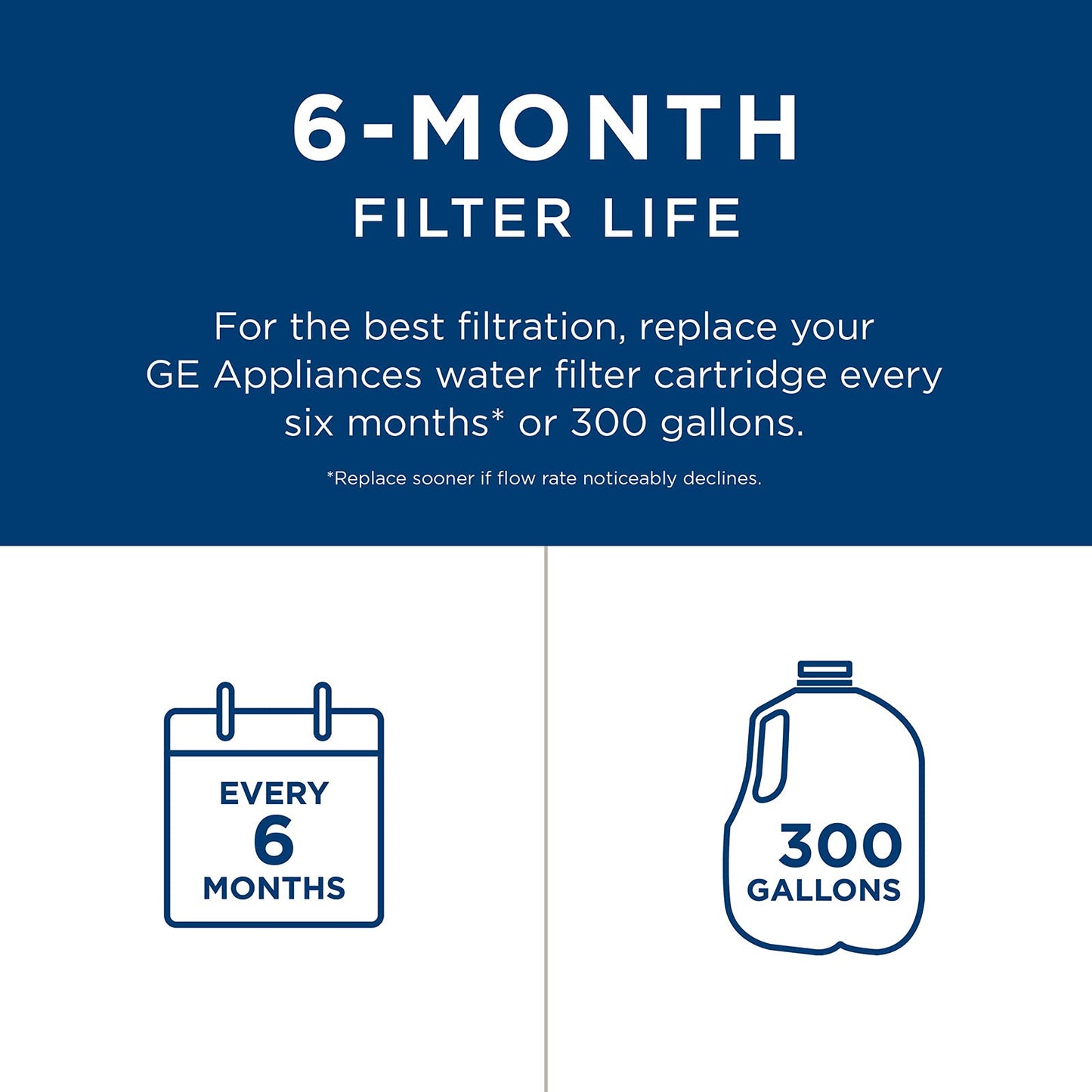 GE MSWF Refrigerator Water Filter | Certified to Reduce Lead, Sulfer, and 50+ Other Impurities| Pack of 1