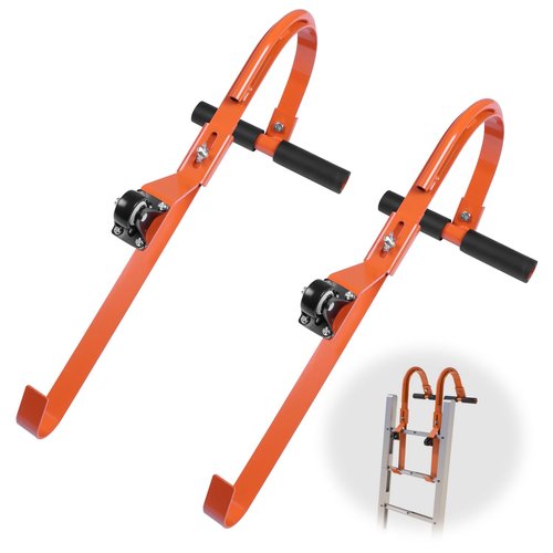 vikofan 2 Pcs Ladder Roof Hook Ridge Aluminum Ladder Stabilizer 500Lbs for Roof with Wheel for Safe and Easy Access