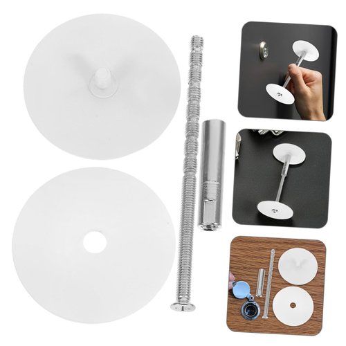 Cabilock 1Set Door Hole Cover Plate Round Filler Plate for Door Knob and Deadbolt Lock Simple Installation Enhanced Security Elegant Design White Finish