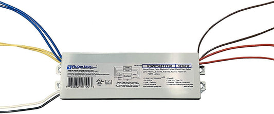 Robertson RSW234T12120 (3P20132) Fluorescent Electronic Ballast, 120Vac, for 1 or 2 T8 Lamps between 25W to 32W, or 1 or 2 T12 Lamps between 25W to 40W, Preheat Rapid Start Operation (Qty 1 ea.)