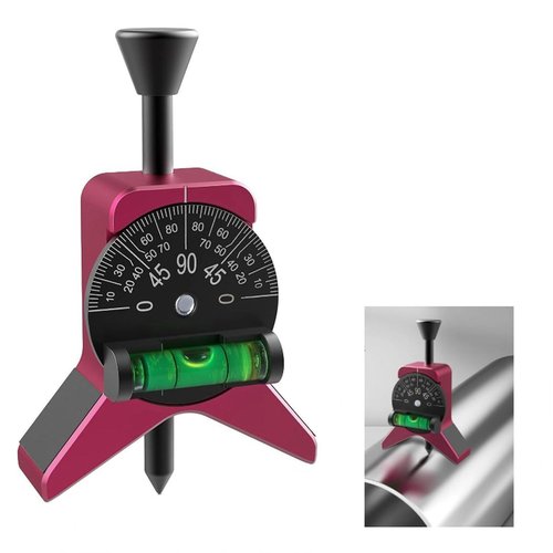 Pipe Center Finder, Pipefitter Tools with Magnetic Centering Head, Adjustable Dial Bubble Protractor, Pipe Fitting Tools Center Finder to Measure Pipe Diameter from 1 1/2 to 6in