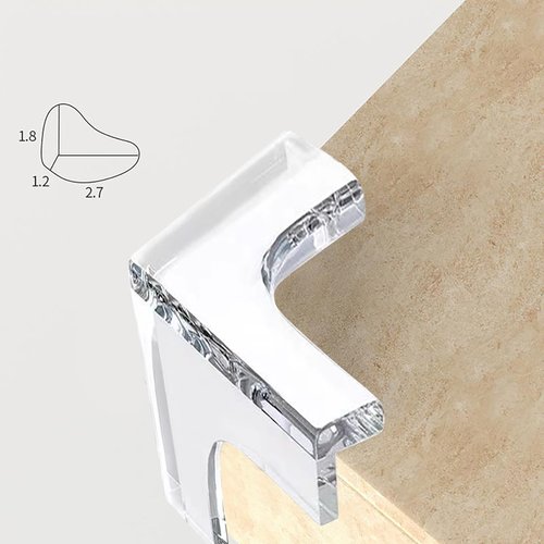 Furniture Corner Protectors, 4pcs Range Hood Corner Bumpers and Table Edge Protectors Silicone Anti-Collision Safety Guards for Furniture and Kitchen Use (Clear - B)