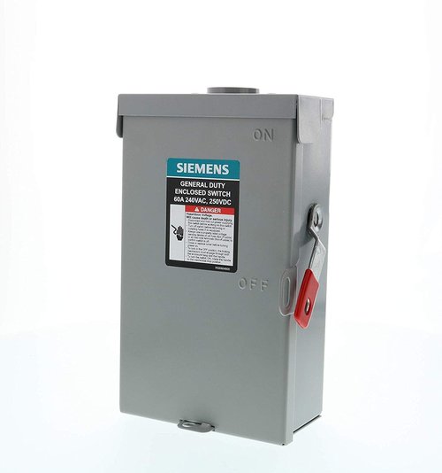 SIEMENS 3P 60A 240V General Duty Safety Switch Outdoor, Fusible