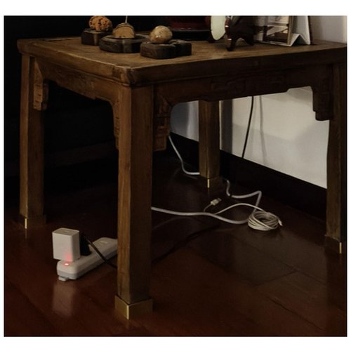 ZMTGLTG Square Brass Leg Caps - Furniture Feet Protectors for Wooden Chairs, Tables to Protect Floors from Scratches, Reduce Noise(4 Pack)(55 * 55 * 25mm)