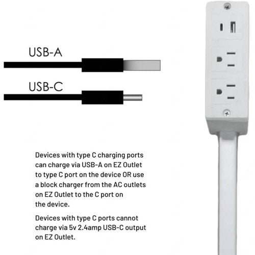 180° Rotating Extendable Wall Outlet – 44-70cm Adjustable Length, USB-A/USB-C + 2 AC Ports – Perfect for Behind Couches, Beds, and Desks in Home/Office Power Solution