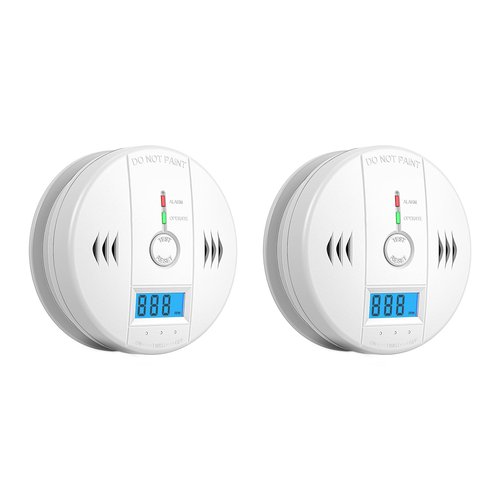 2 Packs Carbon Monoxide Detectors,CO Detector Battery Powered,Carbon Monoxide Alarm with Sensitive CO Sensor,LCD Display and Sound Warning, for Home, Bedroom, Kitchen