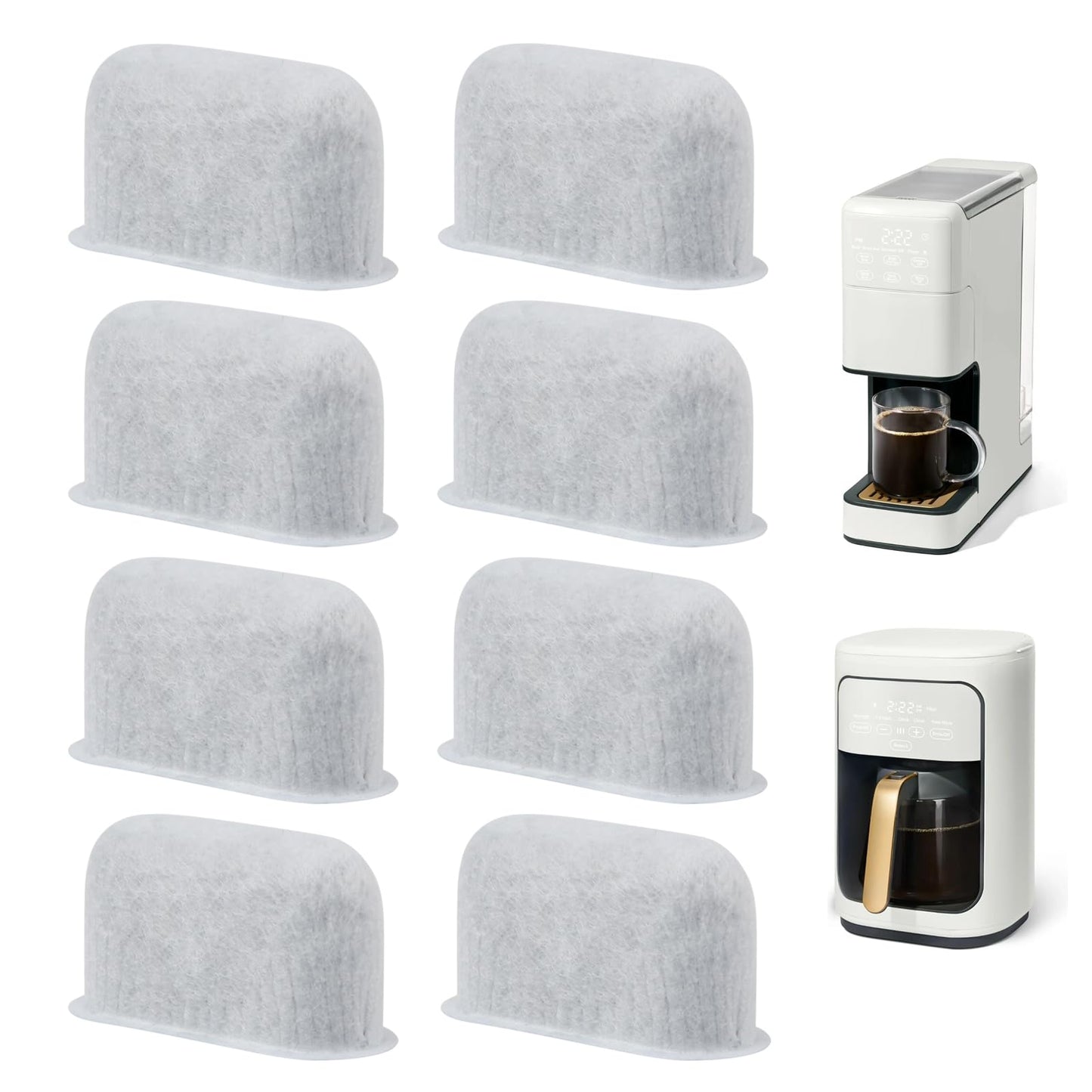 8Pcs Replacement Coffee Filters Compatible with Drew Barrymore Coffee Maker, Coffee Filters for Beautiful Coffee Maker Charcoal Water Filters