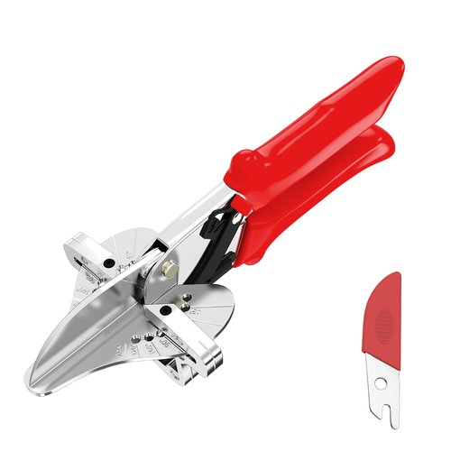 GARTOL Ratchet Miter Shears for Angular Cutting Molding Crafting, Shoe Molding & Quarter Round Cutting Tool Miter Cutter, Adjust at 45-135 Degree Multi-Angle Cutter Hand Tool for Soft Wood, PVC, MDF