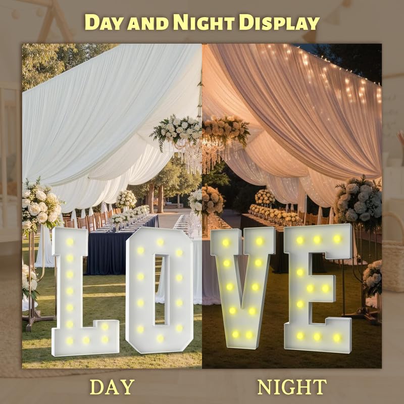 3FT Marquee Light Up Letter - 36 Inch Tall Marquee Numbers with Warm LED Lights, Model Number 1