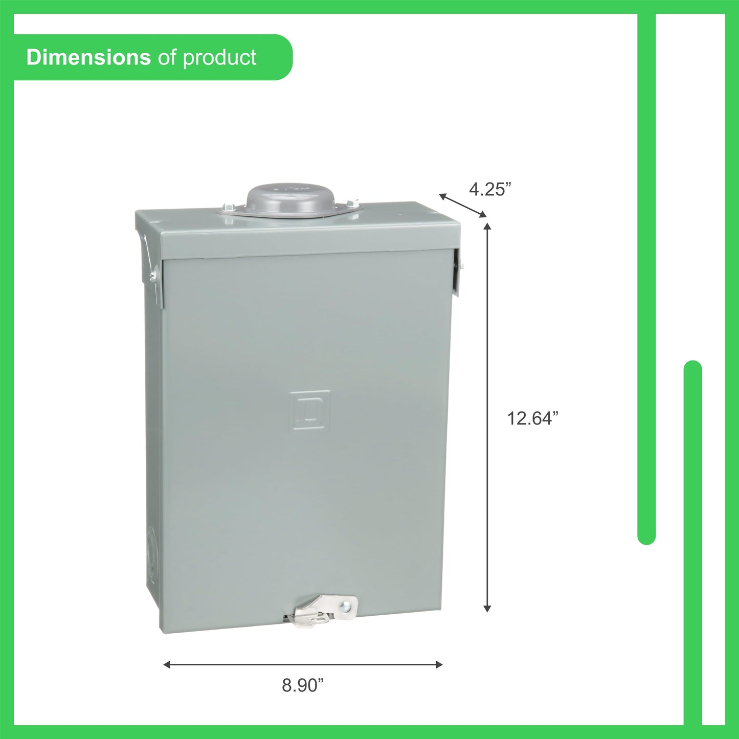 Square D by Schneider Electric Homeline 100 Amp Outdoor Main Lug Load Center, Circuit Breaker Box, 6-Space 12-Circuit, 120/240 VAC, UL Listed, Rainproof NEMA 3R Enclosure (HOM612L100RBCP)