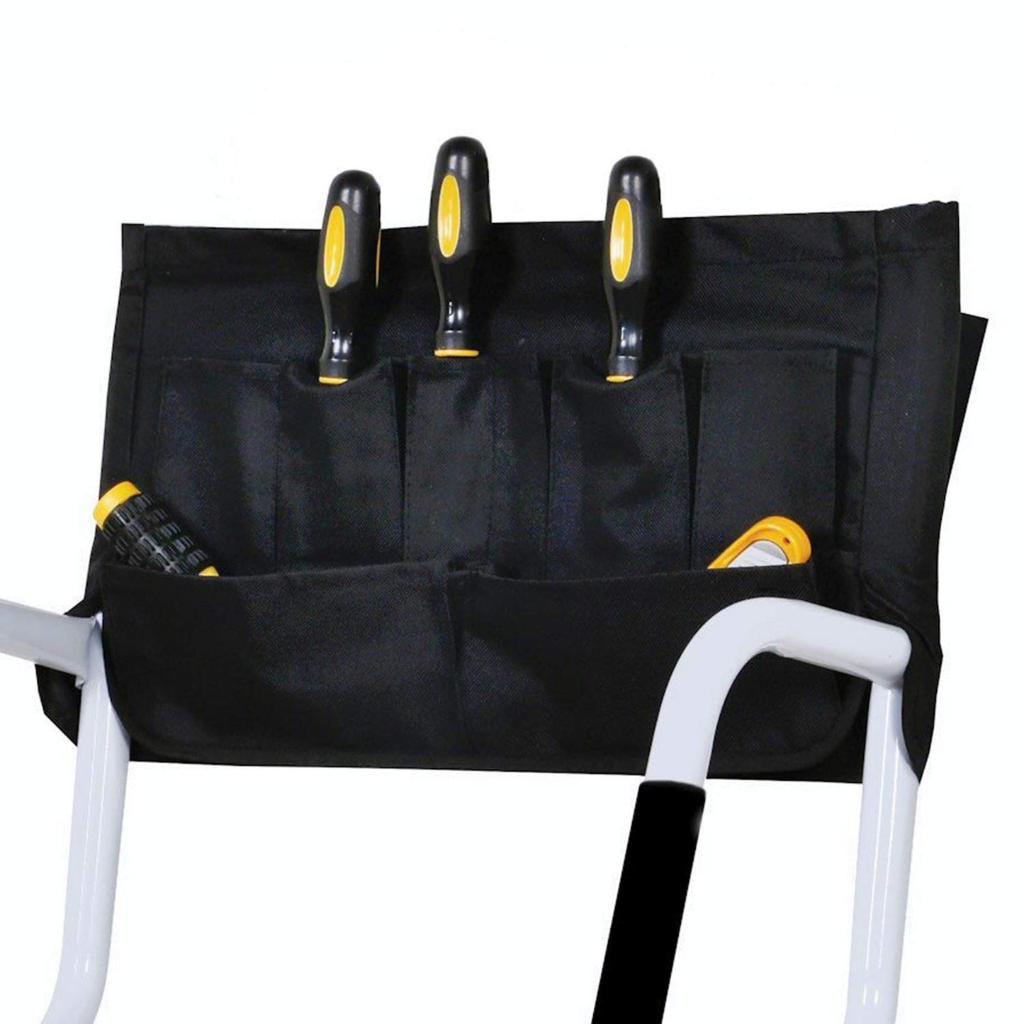 Wiberwi 4 Step Ladder with Handrails 500 lb Capacity Step Stool Folding Portable Ladders for Home Kitchen Steel Frame with Non-Slip Wide Pedal Stepladder with Attachable Tool Bag White