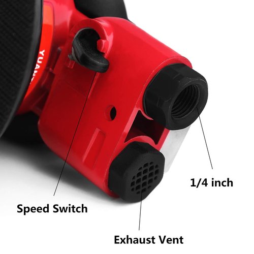 Ouya 5" Air Random Orbital Sander, Red Dual Action Pneumatic Orbit Polisher for Polishing Sanding Waxing