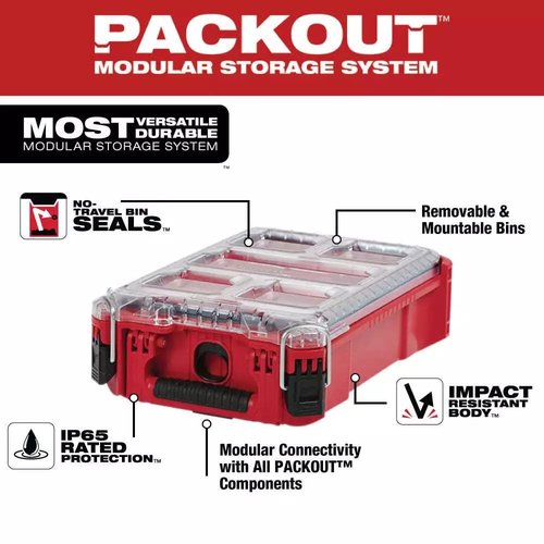 packout tool box For Milwaukee 48-22-8435 5-Bin Impact Resistant Polymer Packout Compact Organizer