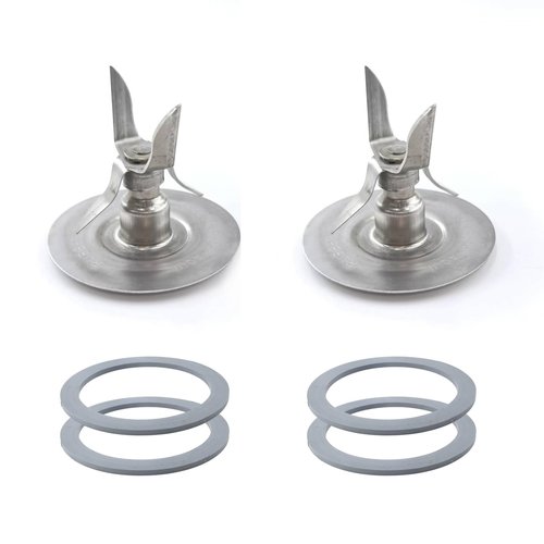 2 Pack for Oster Blender Replacement Parts Blender Ice Crusher Blade with 4 Rubber Sealing Gasket for Oster Osterizer 5-6 Cup Glass or Plastic Jars