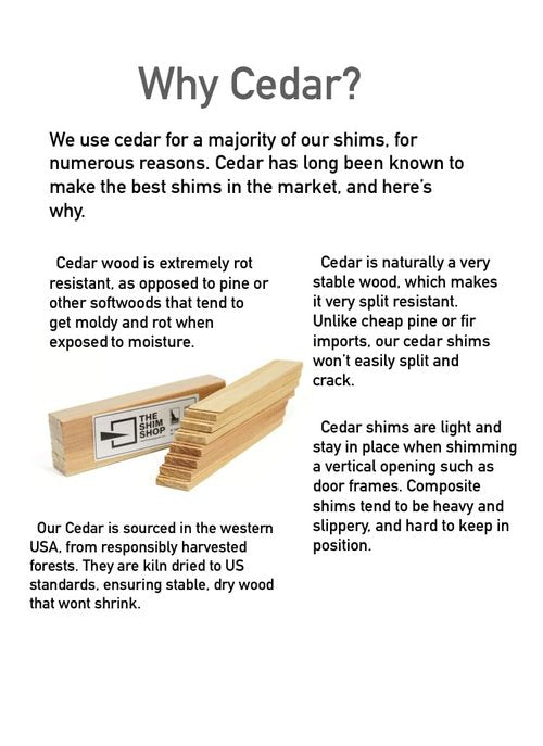 Cedar Wood Shims, 560 Count Bulk Contractor case, 100% kiln Dried 8" Cedar shims