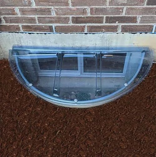 48 in. W X 22 in. D X 2-1/2 in. H Economy Round Flat Window Well Cover Fit Round