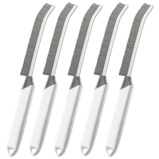 YIGAARUI Crevice Cleaning Brush Bathroom Tile Groove Gap Cleaning Brush Premium Crevice Cleaning Tool Aluminum Support with 15° Angled Head-Grout Thin Brush,Kitchen & Bathroom Tool (5PCS)