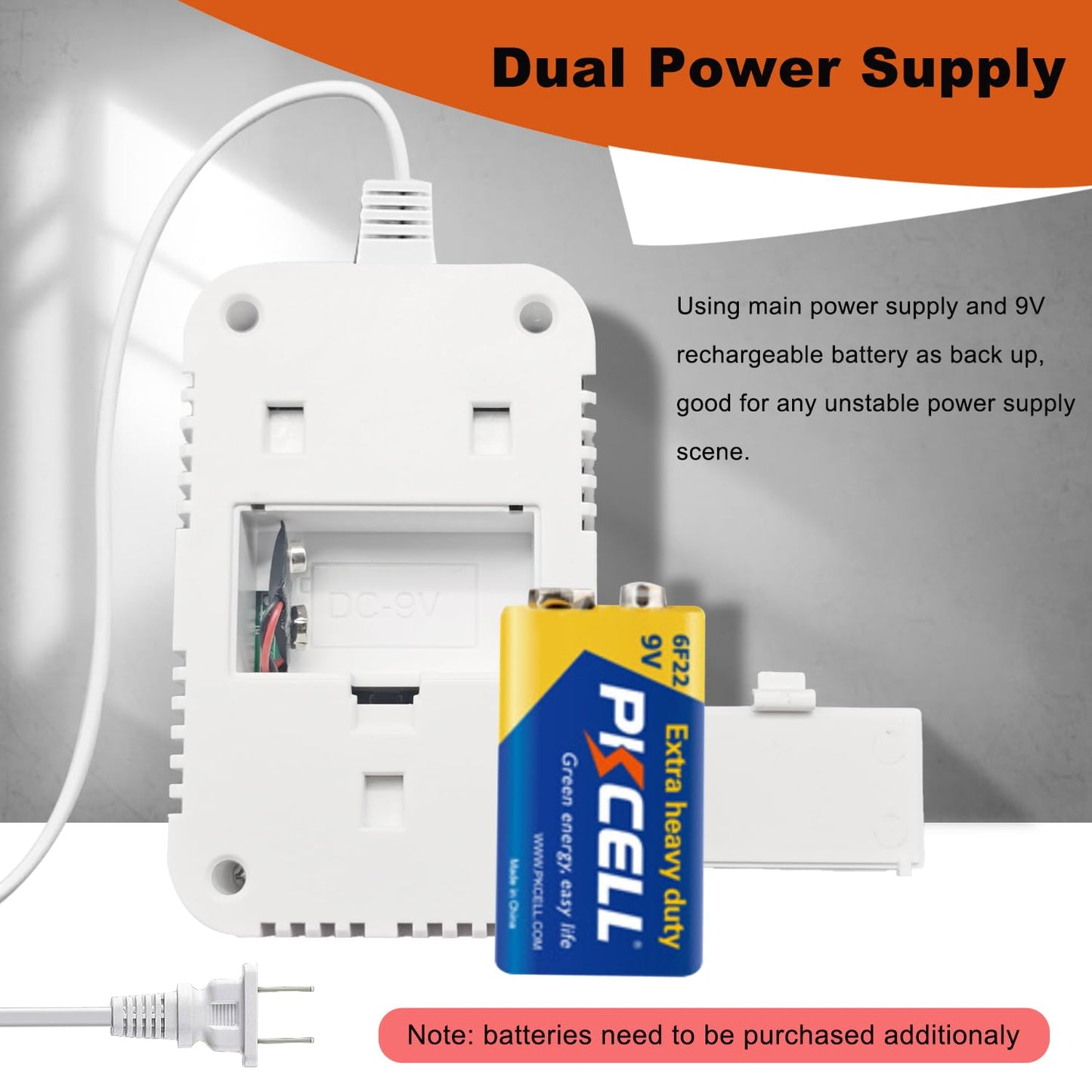 Carbon Monoxide and Natural Gas Detectors, Plug-in Carbon Monoxide Detector, Combustible Gas Leak Monitor for Home Use Detect CO, LNG, LPG, Methane 2 Packs