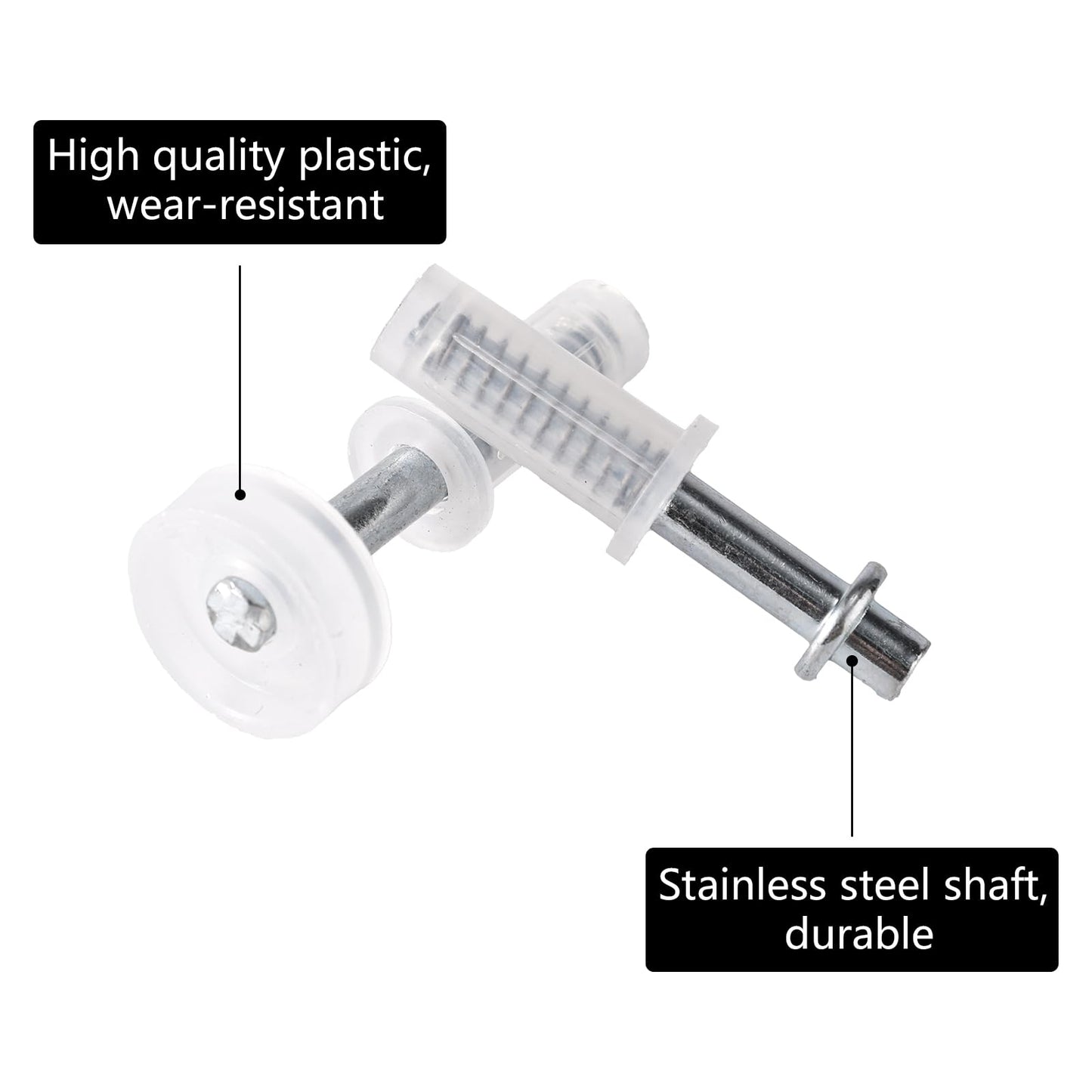 4 Pcs Bi-Fold Door Top Roller Guide Wheel and Top Pivot, Spring Loaded Bifold Closet Door Pivot Pin Folding Closet Repair Kit for Barn & Sliding & Cabinet Repair