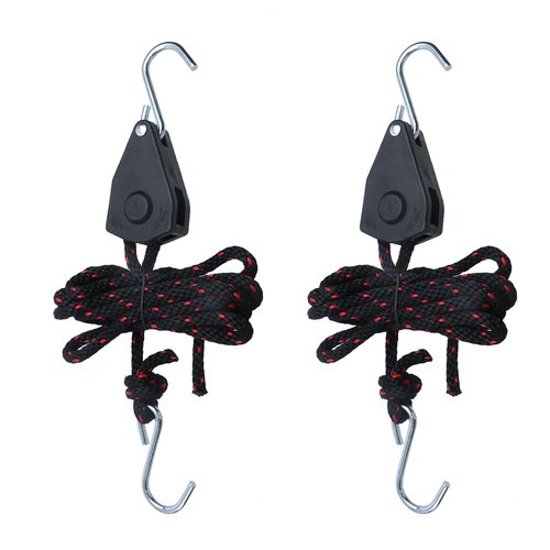 LC LICTOP 3/8in Lifting Rope with Pully Kayak Yacht Canoe Roof Ratcheting Tie Down Straps Cargo Fixing Accessory 9.8Ft Length 242Lbs Weight Capacity 2Pcs