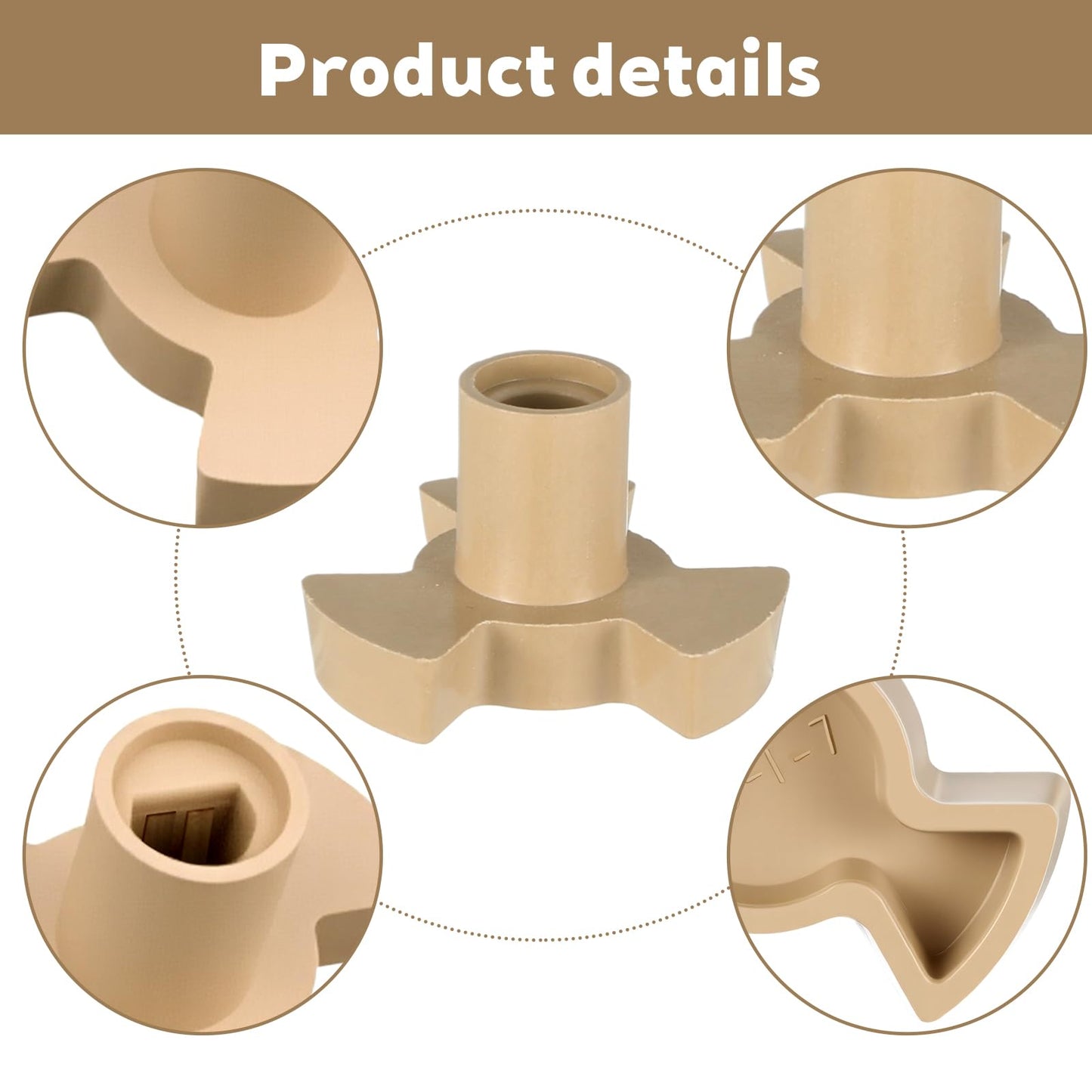 2 PCS Microwave Turntable Coupler, Microwave Oven Turntable Roller Guide Support Glass Tray Drive Coupling Replacement, Microwave-Oven Roller Guide Support for Microwaves Plates Shaft Length 0.59inch