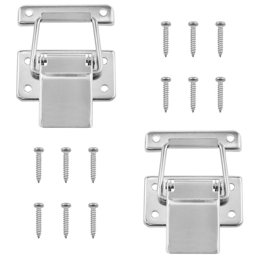 AYLIFU Spring Latch Cabinet Latch and Lock Cabinet Lock Silver 70×52.5mm/2.75×2.07inch for Stainless Steel Buckle Boxes Insulated Box Door latches Fishing Boxes toolboxes and suitcases 2 pcs