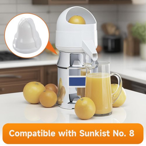 LEYURISE Square Neck Extracting Bulb for Lemon/Lime Juicer White Compatible with Sunkist No. 8 Replace#:02AR