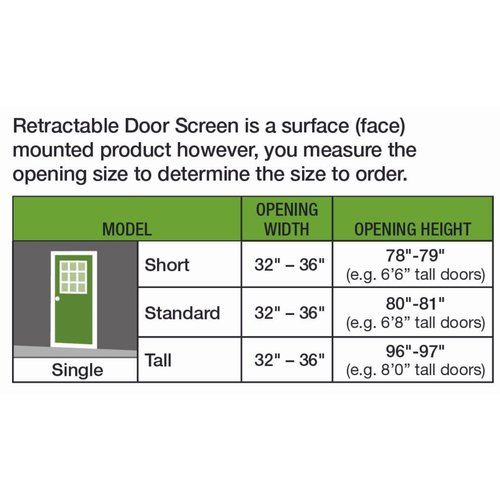LARSON Brisa Single Black Retractable Screen Door with EZ-Glide, Roll Up Screen Door Fits 80-in Tall x 32-in to 36-in Wide Front Doors