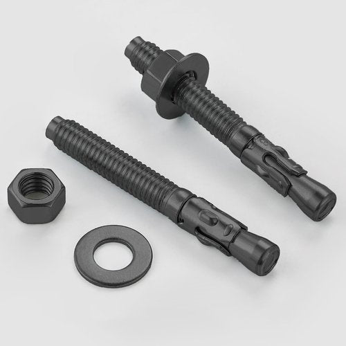 Wensilon 10Pcs 5/16x3 Inch Standard Fasteners for Heavy-Duty Black Wedge Anchors for Cement and Concrete