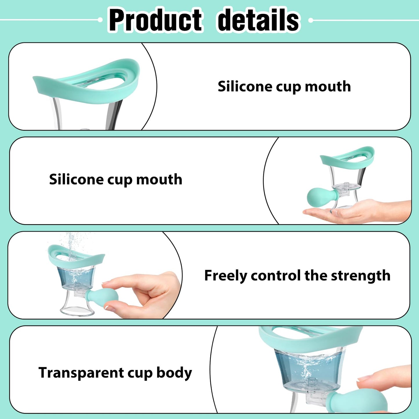 Eye Wash Cup Portable Eye Care Cleaner Kit Silicon Manual Air Pressure Eye Cleaning Cup Tool Eye Flush Rinse Cups with Transparent Storage Container for Clean Dust Makeup Irritants Soothing Tired Eyes