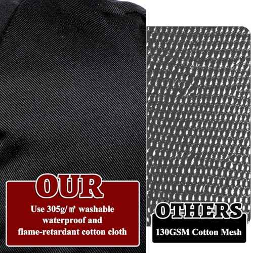 Reversible Welding Cap for Men, Washable Water Fireproof Fire Retardant Cotton Cloth Welding-Hat, Protective Welders Cap for Safety and Head Protection While Welding to Men Women(Black)