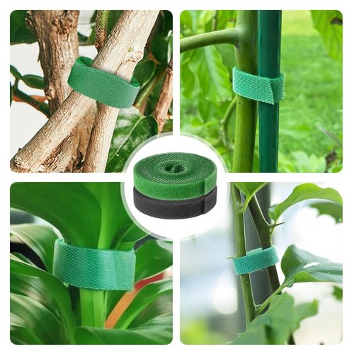 Reusable Plant Ties Tape for Climbing Plants,Tape Strap for Climbing Plants to Support Plants, Vines, Tomatoes Reusable Gardening (Black_5 PCS)