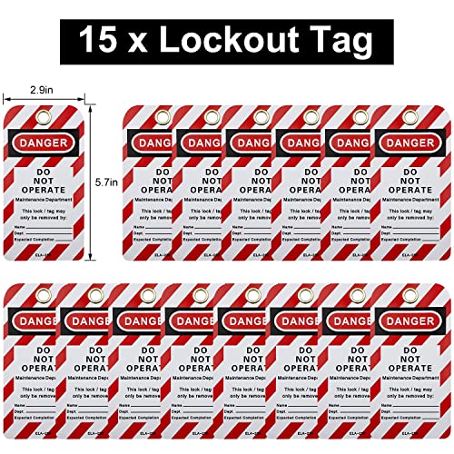 SAFBY Red Lockout Tagout Kit for Electrical Safety OSHA Compliant Group Lockout Hasps & Padlocks