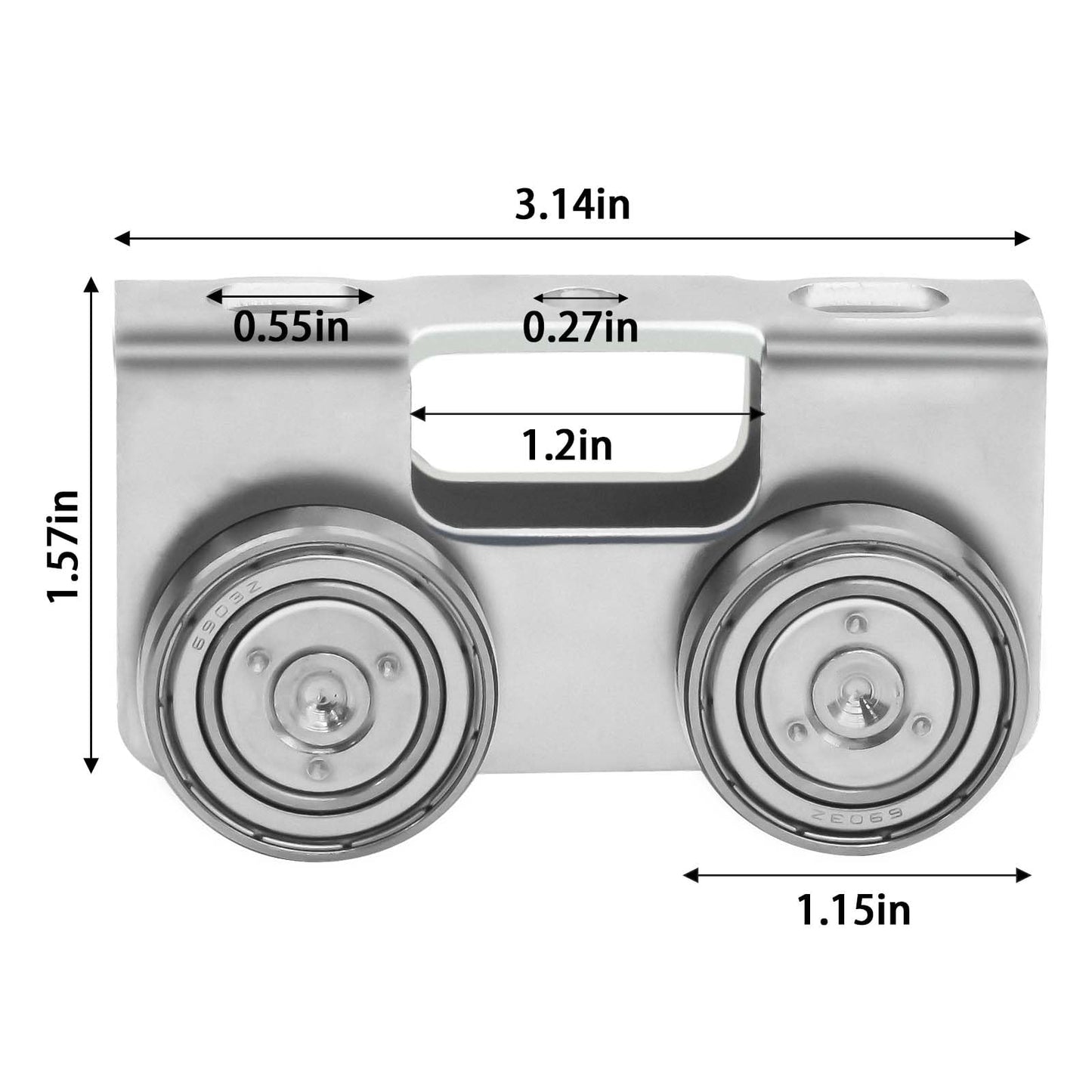 P2750-EG Trolley Assembly 4 Wheel Light Duty for Use with All 1-5/8" P1000, P1001, P5000, P5001, P5500, P5501 or Taller Strut Channel, Unistrut, Superstrut (2Pack)