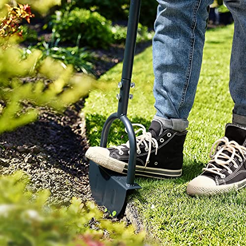 Colwelt 38-Inch Saw-Tooth Edger for Lawn & Garden, Half Moon Border Tool with T-Grip