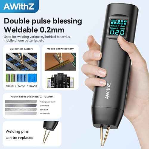 18650 Battery Spot Welder with 1.5" Digital Display 90 Adjustable Power Levels, Auto/Manual Dual Pulse Modes Professional DIY Tool for Lithium Batteries, Making Battery Packs, Solar Projects