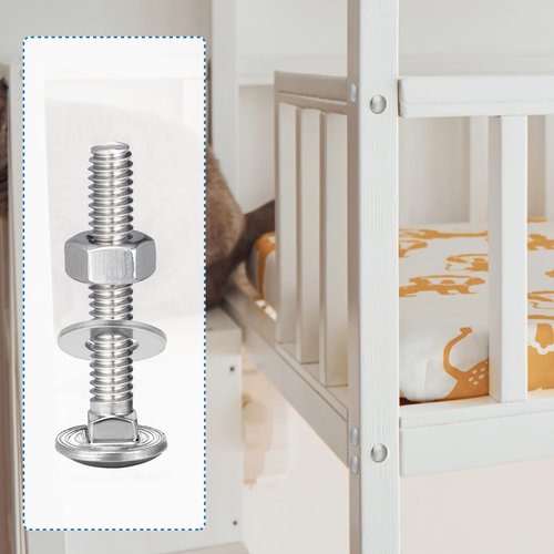 Zonon 25 Sets 1/4-20 x 1-1/2" Stainless Steel Carriage Bolts and Nuts Kit Round Head Square Neck Carriage Bolts Screws and Hex Nuts and Flat Washers, Stainless 18-8 Full Thread Coverage (Silver)
