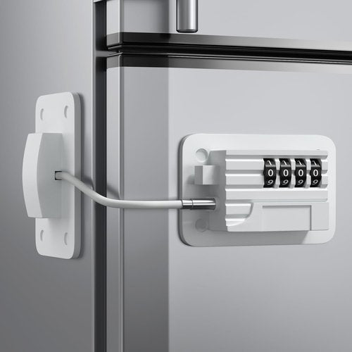 Ougourim Refrigerator Lock - Upgraded Combination Lock for Upright Freezer, Child Safety Lock for Cabinets, White