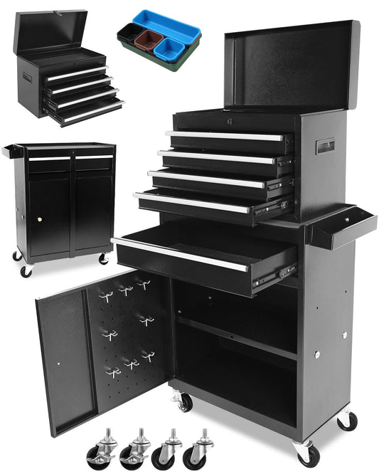 OutdoorVibe Rolling Tool Chest, Tool Ch-est with 5 Drawers & Wheels, Portable Rolling Tool Box On Wheels, Tool Ch-est Organizer for Garage, Workshop, Home Crafts Use