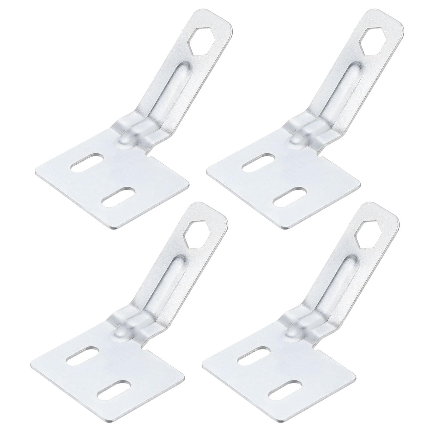 uxcell Bifold Door Hardware, 4-Pack Bi-Fold Door Surface Aligner, Bifold Closet Door Hardware Repair Part Kit for Sliding Wardrobe Doors Folding Door, Silver