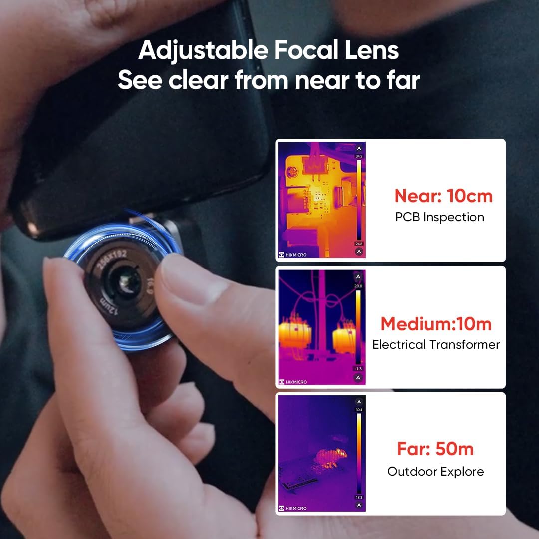HIKMICRO Mini2Plus Thermal Camera USB C, 256 x 192 IR Resolution, Thermal Imaging Camera Android 25Hz Refresh Rate, Manual Focus, Thermal Imager 49,152 Pixels, -4°F to 622°F(not for iPhone)